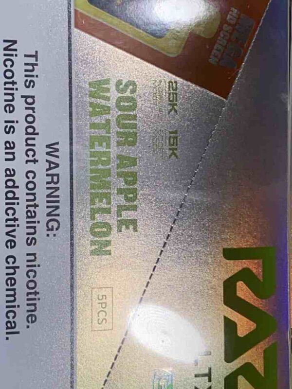 RAZ 25K SOUR APPLE WATERMELON