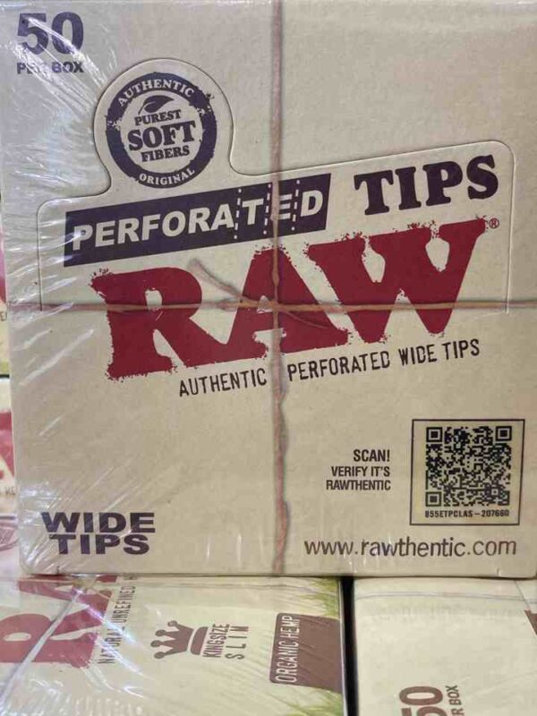 RAW WIDE TIPS PERFORATED 50PK