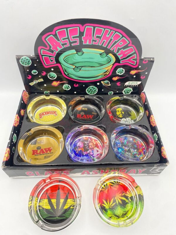 GLASS ASHTRAY CASE 6PC