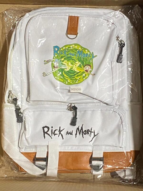 RICK&MORTY WHITE BOOK BAG
